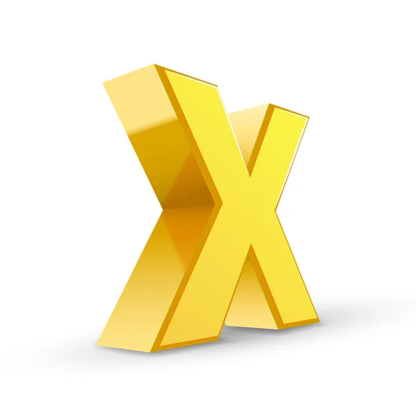 3d amarillo letra X — Vector de stock