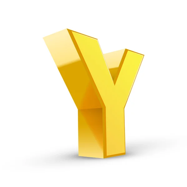 3D-gele letter Y — Stockvector