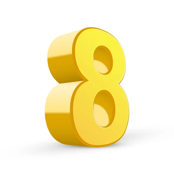 3D parlak sarı sayı 8 — Stok Vektör