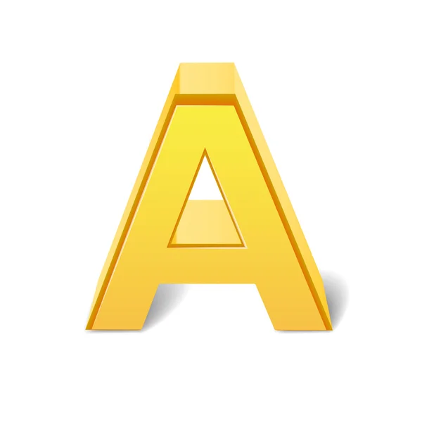 3d yellow letter A — Stock Vector