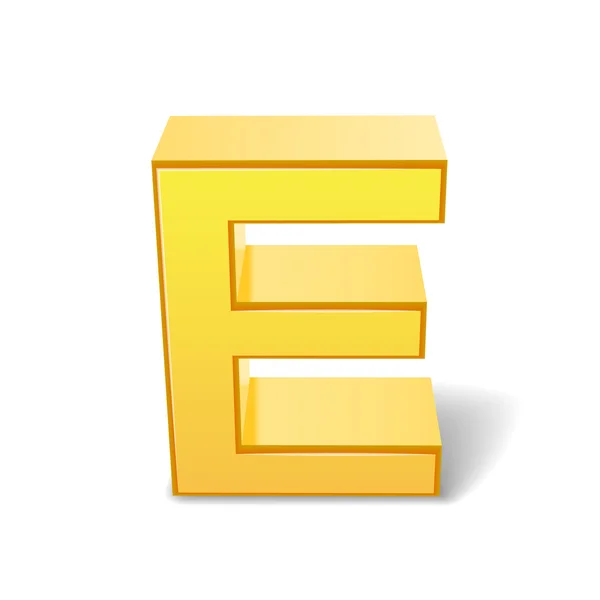 3D-gele letter E — Stockvector