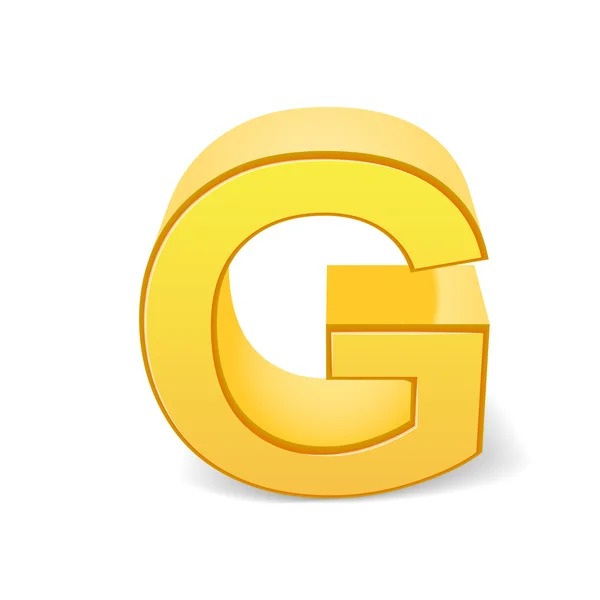 3D-s sárga levél G — Stock Vector