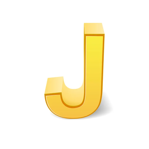3d lettera gialla J — Vettoriale Stock