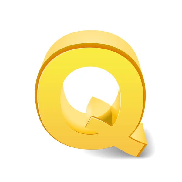 3d yellow letter Q — Stock Vector