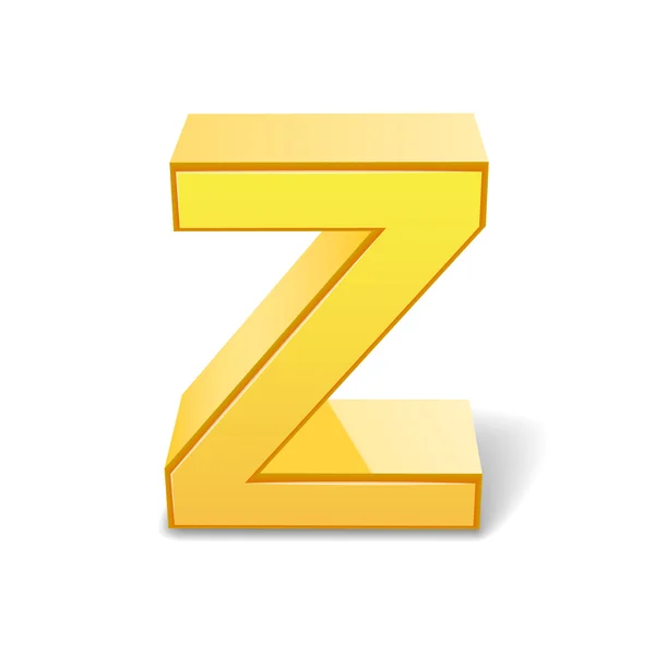 3 d の黄色の文字 Z — ストックベクタ