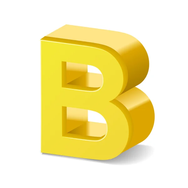 3d yellow letter B — Stock Vector