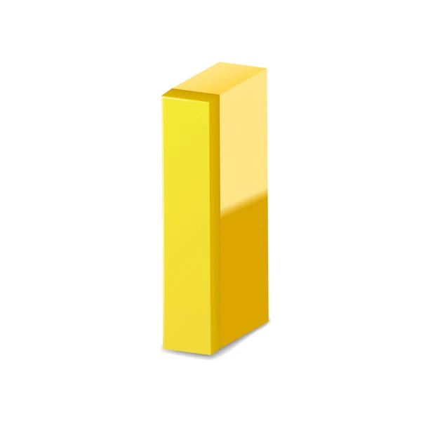 3d amarillo letra I — Vector de stock