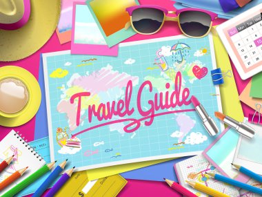 Travel Guide on map clipart