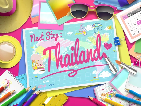 Thailandia sulla mappa — Vettoriale Stock