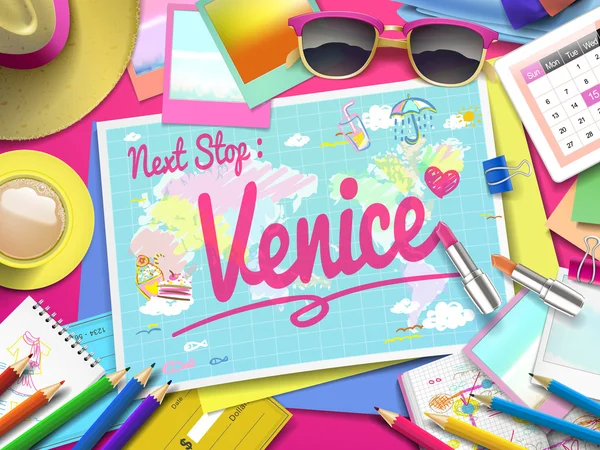 Venice Beach na mapie miasta — Wektor stockowy