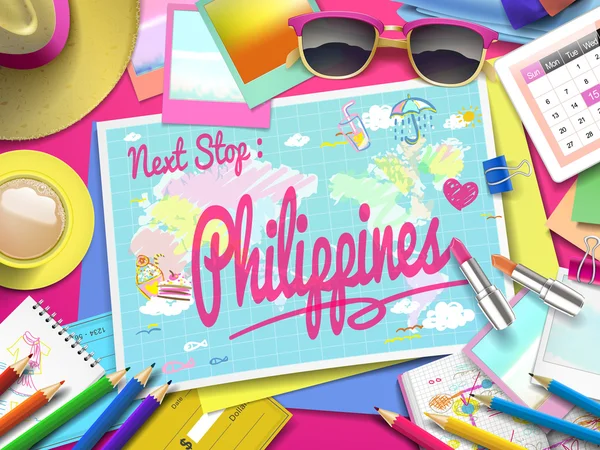 Filippinerna på karta — Stock vektor