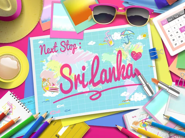 Sri Lanka på karta — Stock vektor