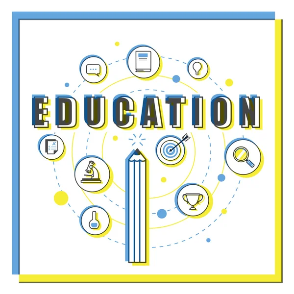 Educación Diseño plano — Vector de stock