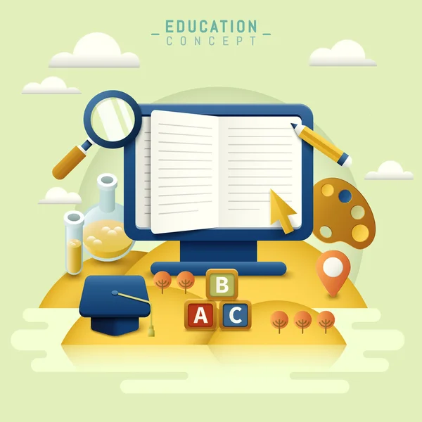 Płaska konstrukcja edukacji — Wektor stockowy