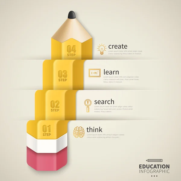 Educação design infográfico — Vetor de Stock