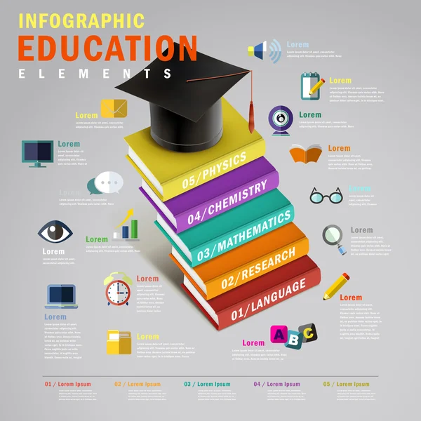 Educación infografía diseño — Archivo Imágenes Vectoriales