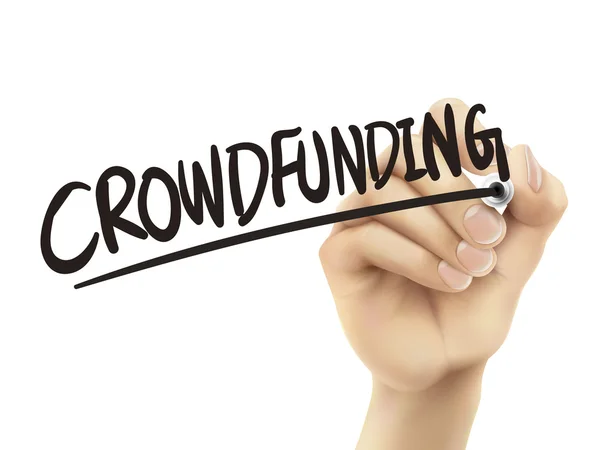 Crowdfunding von Hand geschrieben — Stockvektor
