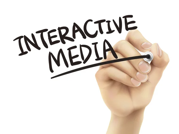 Interactive media written by hand — Stock Vector