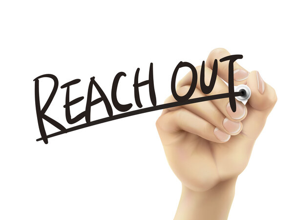 Reach out written by hand