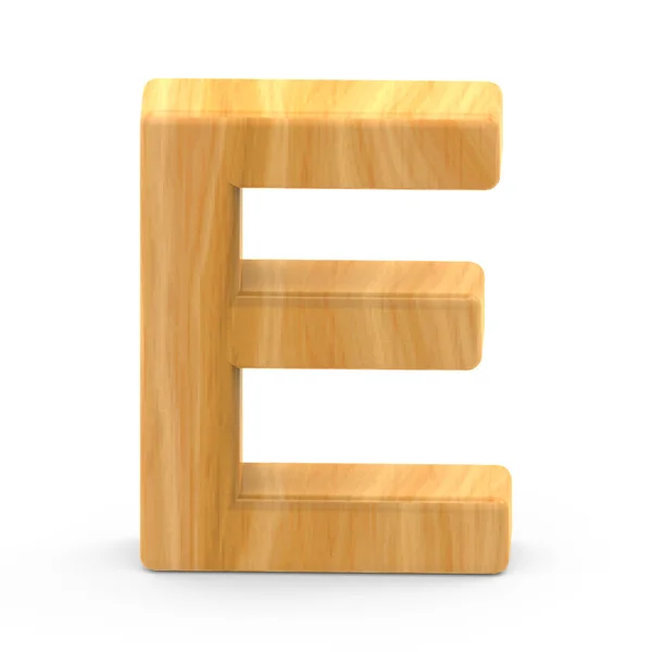 Houten graan letter E — Stockfoto