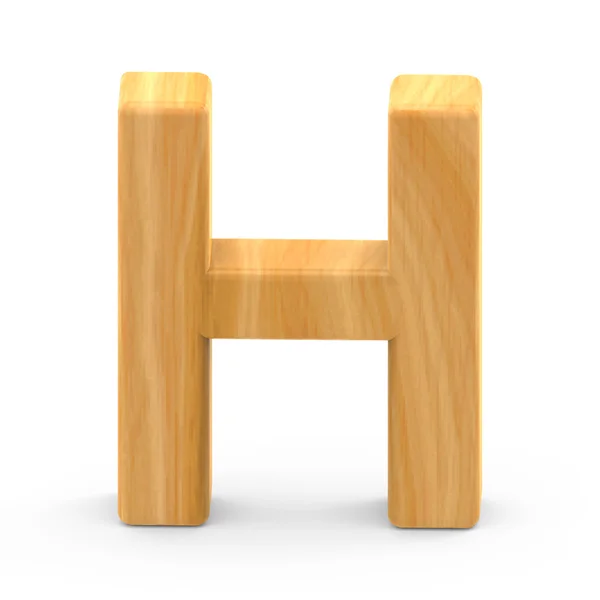 Дерев'яна зернова літера H — стокове фото