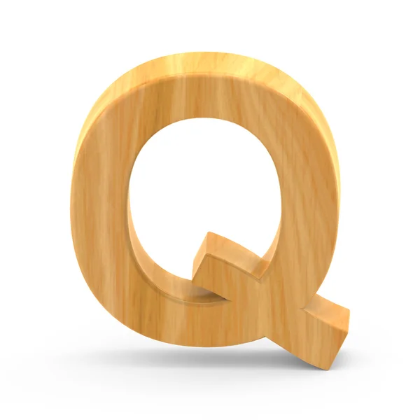 Wooden grain letter Q — Stockfoto