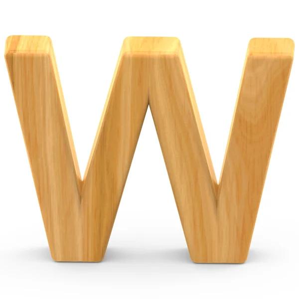 Dřevěný obilí písmeno W — Stock fotografie