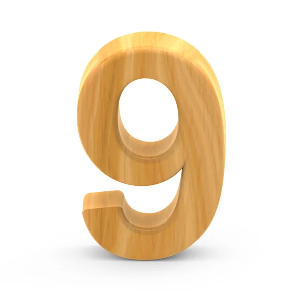 Wooden grain number 9 — Stock Photo, Image
