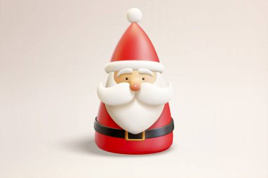 Noel Baba 'nın sevimli heykelciği. Noel Baba heykelciğinin boş bir arkaplanda canlandırması