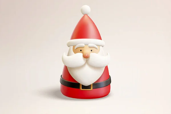 Söt Jultomte Statyett Illustration Jul Santa Claus Figurine Tom Bakgrund — Stock vektor