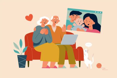 Sonbahar festivalinin ortasında tavşan karakterli kart tasarımı. Yeşim tavşanın ay çöreği tutuşu ve gece vakti nilüfer havuzunda yaprak oturuşu.