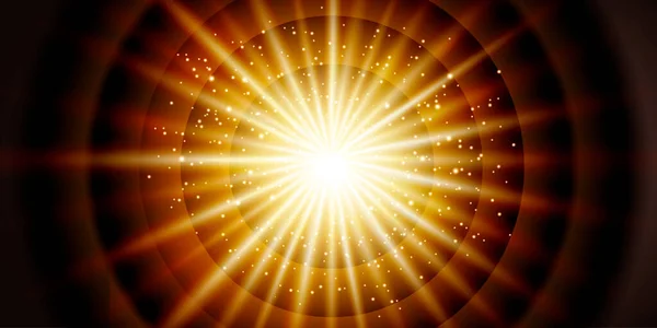 Привлекательный Лучевой Эффект Сияния Золотом Цвете — стоковый вектор