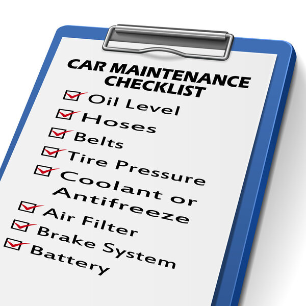 car maintenance checklist clipboard