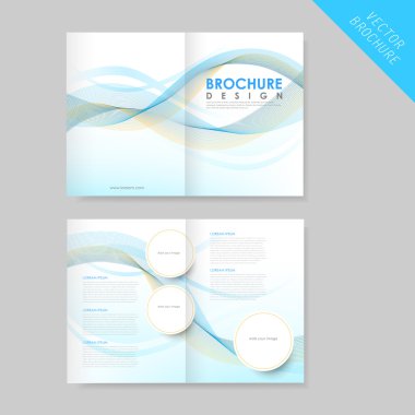 modern streamlined half-fold brochure template  clipart