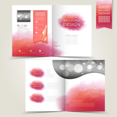 reklam broşür pembe suluboya spla ile pembe şablonu