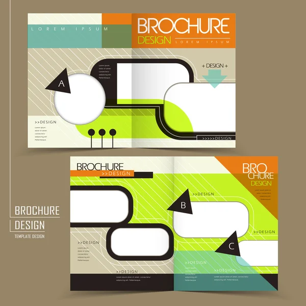 Brochura de modelo de meia dobra de estilo geométrico colorido — Vetor de Stock