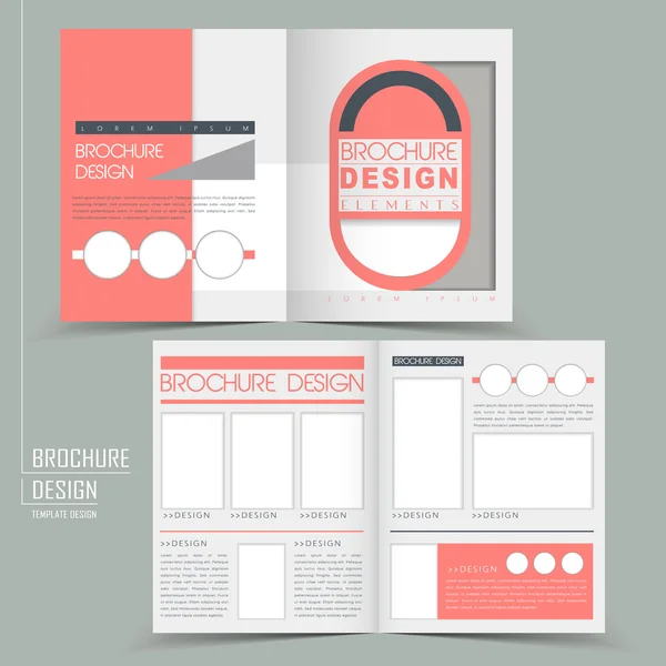 Modern geometric style half-fold template brochure — Stock Vector