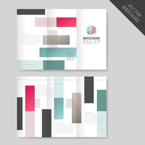 Abstrakta geometriska trippelvikt broschyr mall för företag — Stock vektor
