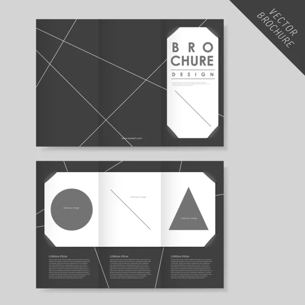 Abstract geometric tri-fold brochure template for business — Stock Vector