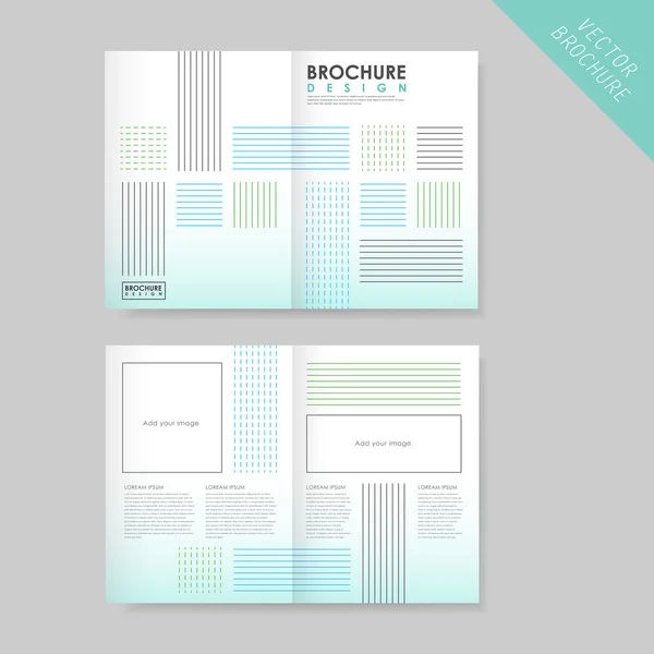 Linear half-fold brochure template for business — Stock Vector