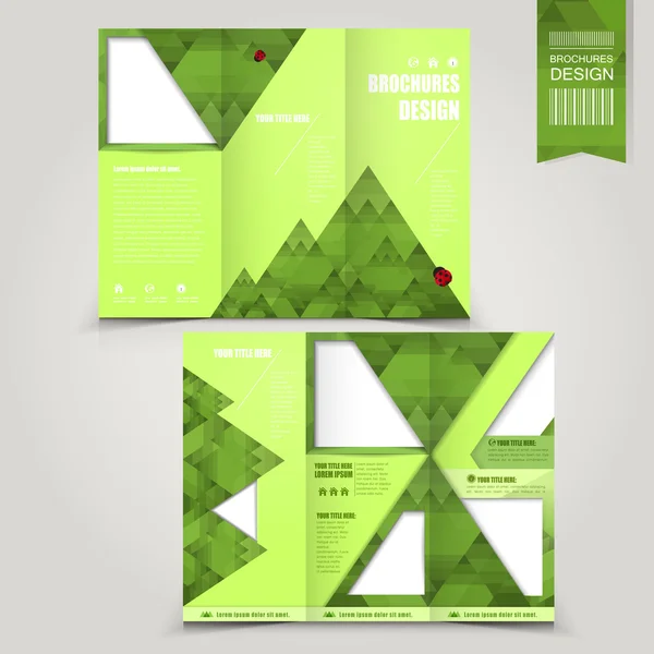 Groene sjabloon voor ecologie concept brochure — Stockvector