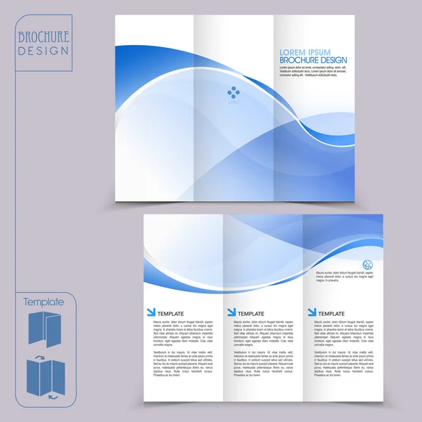 Tri-fold niebieskie szablon dla firmy reklama broszura — Wektor stockowy