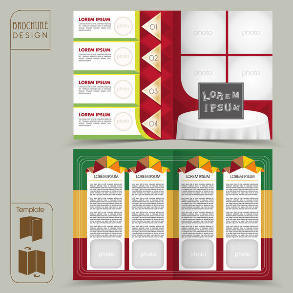 colorful template for restaurant concept brochure 