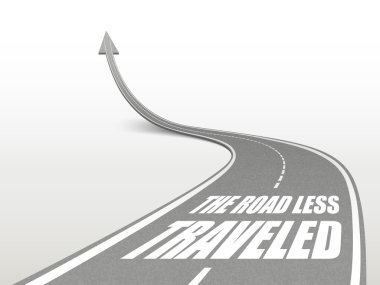 the road less traveled words on highway road clipart