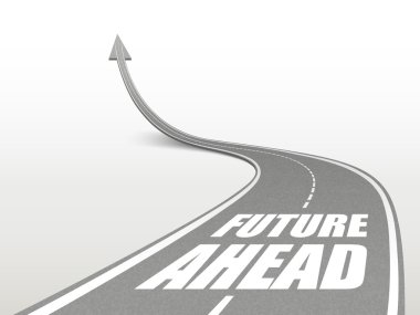 future ahead words on highway road clipart