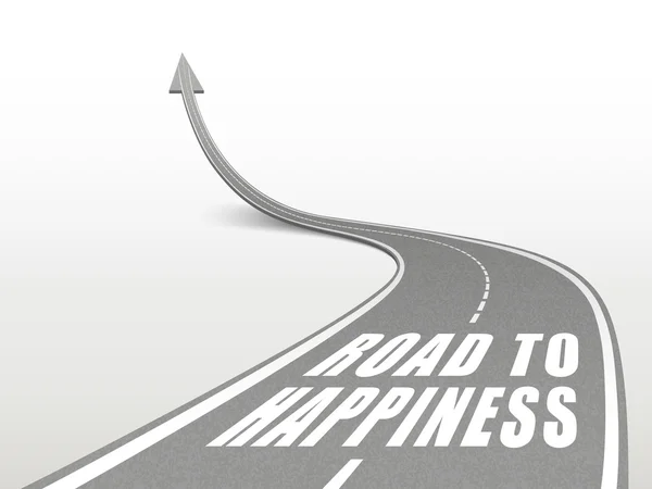 Estrada para palavras de felicidade na estrada da estrada — Vetor de Stock