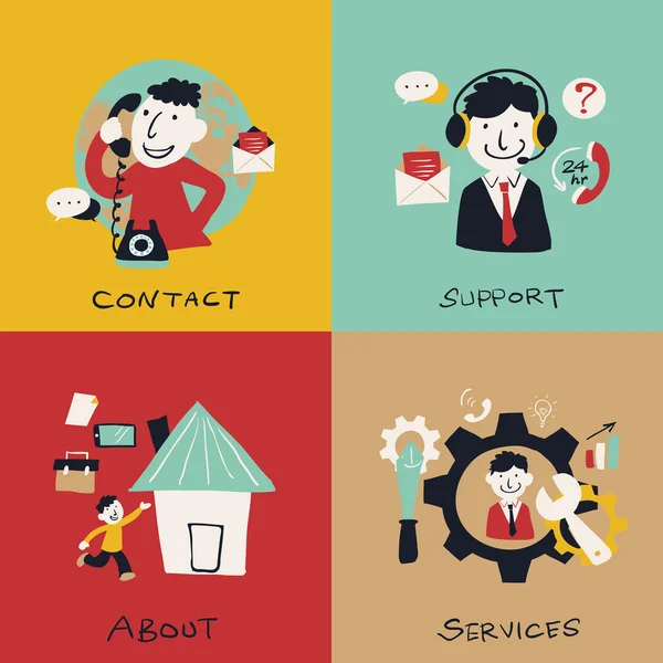 Conception plate pour les concepts de service à la clientèle d'entreprise — Image vectorielle