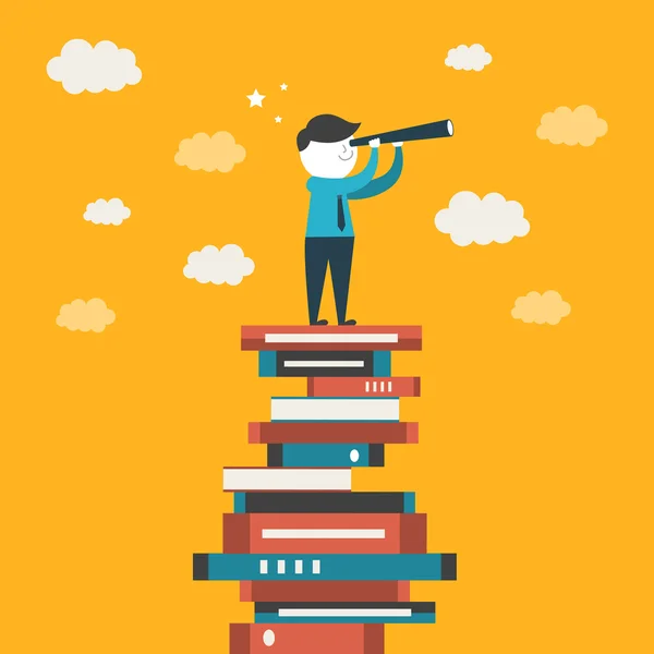 İşadamları için gelecekteki trendleri arayanlar için düz tasarım 