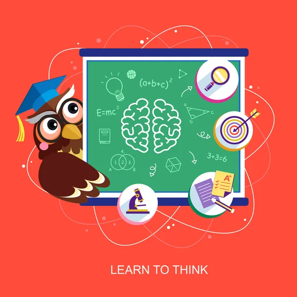 Flat design for learn to think concept — Stock Vector