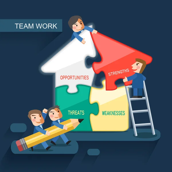 Flaches Design für Teamwork-Konzept — Stockvektor